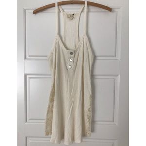 LA Hearts // NWOT Women’s Lace Quarter Button Down Tank Top